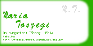 maria toszegi business card